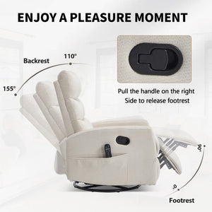 English Elm Up to 350 Lb Chenille Power Lift Recliner with Massage Heat and Charging Ports Beige - B W3224P556674