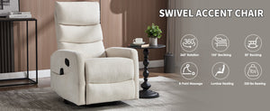 English Elm Up to 350 Lb Chenille Power Lift Recliner with Massage Heat and Charging Ports Beige - B W3224P556674