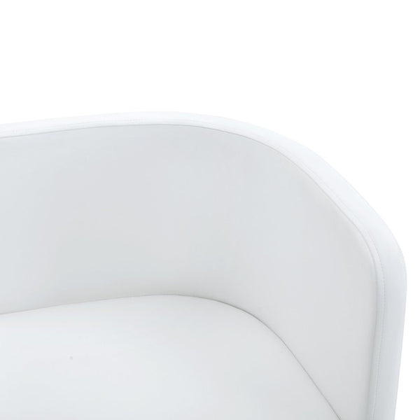 English Elm New White Pu Upholstered Dining Chair Set of Six Modern Metal Leg Designs W3226P279052