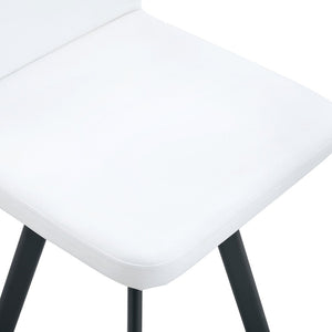 English Elm New White Pu Upholstered Dining Chair Set of Six Modern Metal Leg Designs W3226P279052