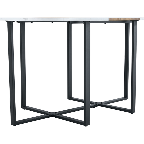 English Elm White Two-tone Mdf Rectangular Dining Table Seats Six with Metal Legs Modern Style W3226P279054
