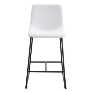 English Elm Set of 2 Pu Leather Barstools with Iron Legs for Kitchen Island or Home Bar W3226P279065