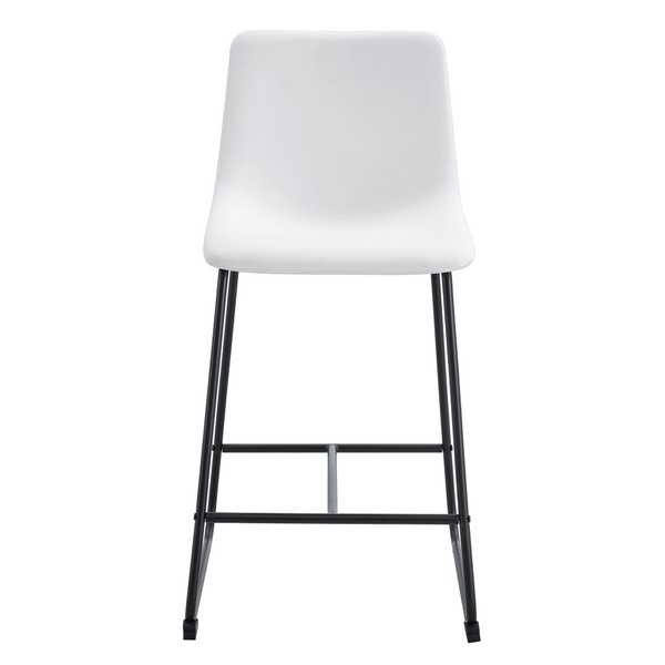 English Elm Set of 2 Pu Leather Barstools with Iron Legs for Kitchen Island or Home Bar W3226P279065