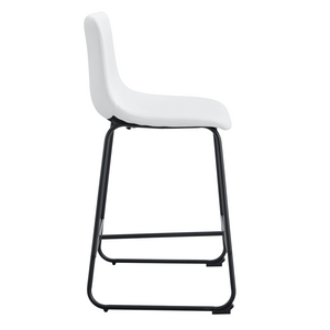 English Elm Set of 2 Pu Leather Barstools with Iron Legs for Kitchen Island or Home Bar W3226P279065