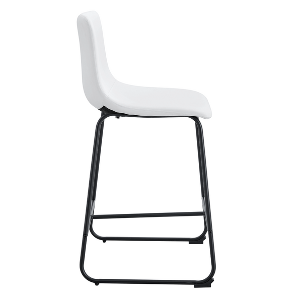 English Elm Set of 2 Pu Leather Barstools with Iron Legs for Kitchen Island or Home Bar W3226P279065