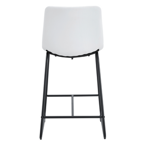 English Elm Set of 2 Pu Leather Barstools with Iron Legs for Kitchen Island or Home Bar W3226P279065