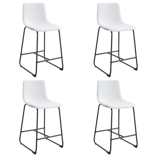 English Elm Set of 2 Pu Leather Barstools with Iron Legs for Kitchen Island or Home Bar W3226P279065