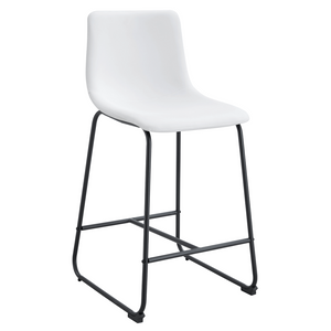 English Elm Set of 2 Pu Leather Barstools with Iron Legs for Kitchen Island or Home Bar W3226P279065