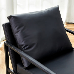 English Elm New Pu Leather Accent Chair with Metal Frame for Modern Industrial Living Spaces W3226P279067