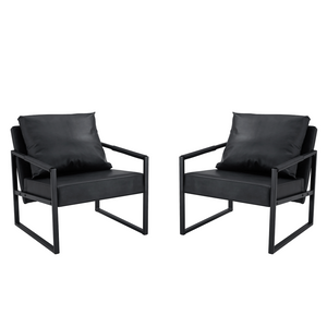 English Elm New Pu Leather Accent Chair with Metal Frame for Modern Industrial Living Spaces W3226P279067