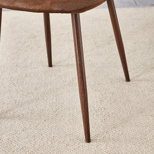 English Elm Set of 4 Suede Backrest Dining Chairs with Walnut Finish Legs for Scandinavian Homes W3226P279070