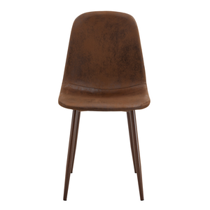 English Elm Set of 4 Suede Backrest Dining Chairs with Walnut Finish Legs for Scandinavian Homes W3226P279070