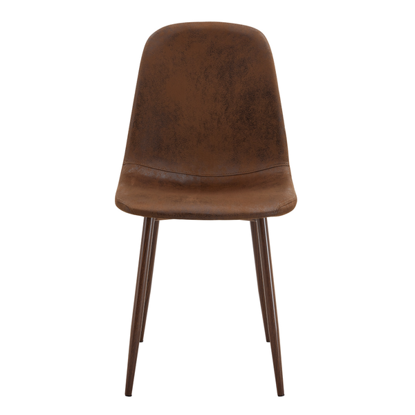 English Elm Set of 4 Suede Backrest Dining Chairs with Walnut Finish Legs for Scandinavian Homes W3226P279070