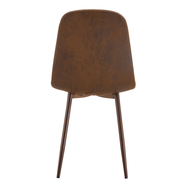 English Elm Set of 4 Suede Backrest Dining Chairs with Walnut Finish Legs for Scandinavian Homes W3226P279070