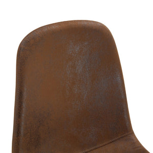 English Elm Set of 4 Suede Backrest Dining Chairs with Walnut Finish Legs for Scandinavian Homes W3226P279070