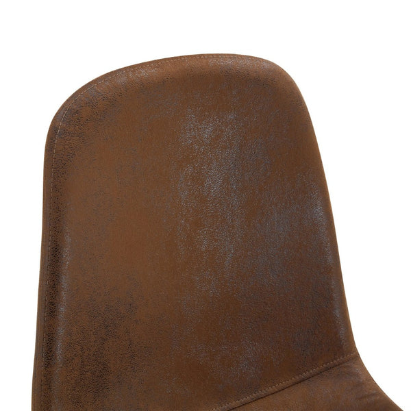 English Elm Set of 4 Suede Backrest Dining Chairs with Walnut Finish Legs for Scandinavian Homes W3226P279070