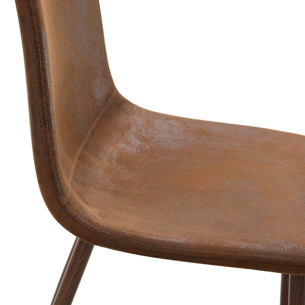 English Elm Set of 4 Suede Backrest Dining Chairs with Walnut Finish Legs for Scandinavian Homes W3226P279070