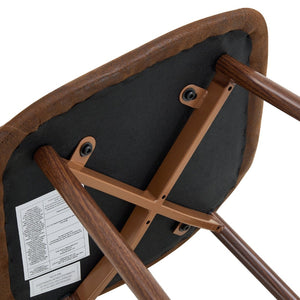 English Elm Set of 4 Suede Backrest Dining Chairs with Walnut Finish Legs for Scandinavian Homes W3226P279070