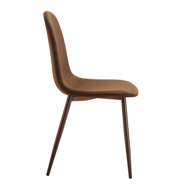 English Elm Set of 4 Suede Backrest Dining Chairs with Walnut Finish Legs for Scandinavian Homes W3226P279070