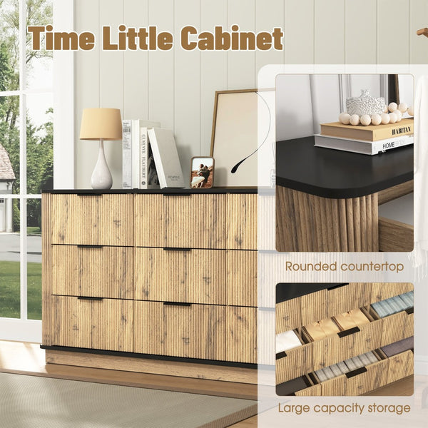 English Elm Modern Nine Drawer Mdf Storage Cabinet Low Profile Dresser for Bedroom or Entryway W3226P279087