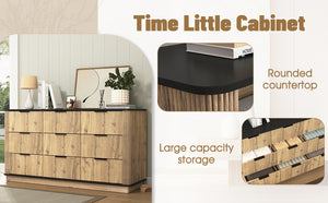 English Elm Modern Nine Drawer Mdf Storage Cabinet Low Profile Dresser for Bedroom or Entryway W3226P279087