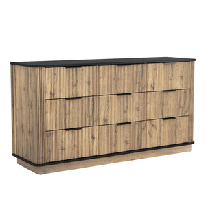 English Elm Modern Nine Drawer Mdf Storage Cabinet Low Profile Dresser for Bedroom or Entryway W3226P279087