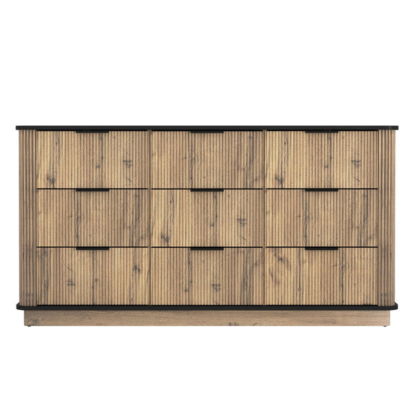 English Elm Modern Nine Drawer Mdf Storage Cabinet Low Profile Dresser for Bedroom or Entryway W3226P279087