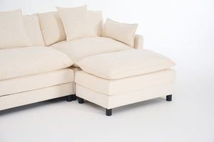 English Elm 108 Inch Chenille Modular Sectional Sofa with Ottoman Deep Seat Cloud Lounge Living Room W3244P392644