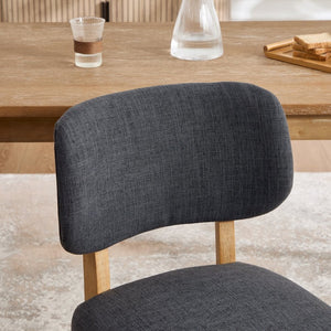 English Elm Wooden Fabric Upholstered Dining Chair Set Farmhouse Modern Style for Small Spaces W3244P487860