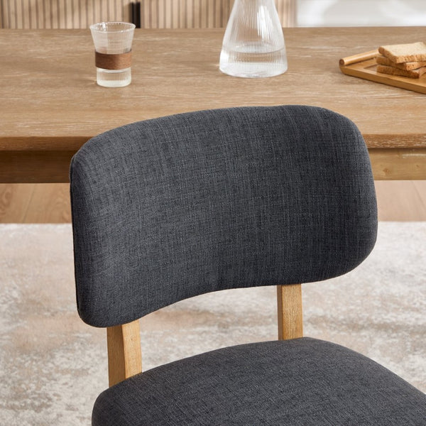 English Elm Wooden Fabric Upholstered Dining Chair Set Farmhouse Modern Style for Small Spaces W3244P487860