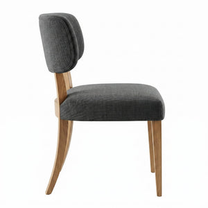 English Elm Wooden Fabric Upholstered Dining Chair Set Farmhouse Modern Style for Small Spaces W3244P487860