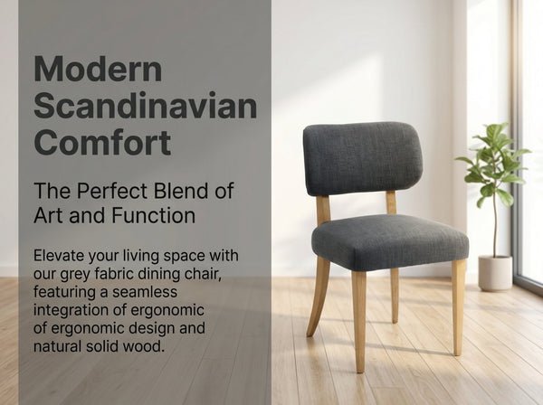 English Elm Wooden Fabric Upholstered Dining Chair Set Farmhouse Modern Style for Small Spaces W3244P487860