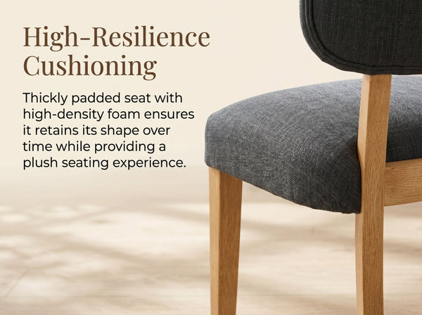 English Elm Wooden Fabric Upholstered Dining Chair Set Farmhouse Modern Style for Small Spaces W3244P487860
