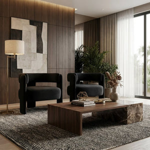 English Elm Accent Velvet Armchair Mid Century Modern Tapered Wood Legs Plush Cushioned Seat W3244P492151