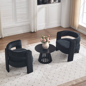 English Elm Accent Velvet Armchair Mid Century Modern Tapered Wood Legs Plush Cushioned Seat W3244P492151