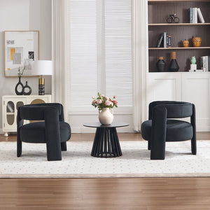 English Elm Accent Velvet Armchair Mid Century Modern Tapered Wood Legs Plush Cushioned Seat W3244P492151