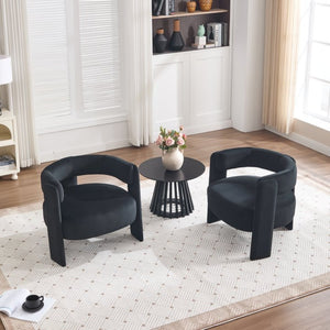 English Elm Accent Velvet Armchair Mid Century Modern Tapered Wood Legs Plush Cushioned Seat W3244P492151