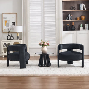 English Elm Accent Velvet Armchair Mid Century Modern Tapered Wood Legs Plush Cushioned Seat W3244P492151