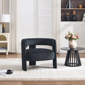 English Elm Accent Velvet Armchair Mid Century Modern Tapered Wood Legs Plush Cushioned Seat W3244P492151