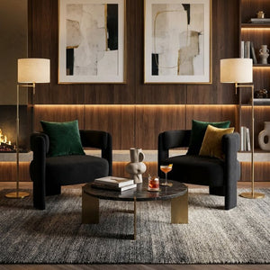 English Elm Accent Velvet Armchair Mid Century Modern Tapered Wood Legs Plush Cushioned Seat W3244P492151