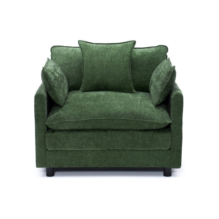 English Elm 108 Inch L Shaped Chenille Sectional Sofa with Square Arms for Modern Living Rooms W3244P500914