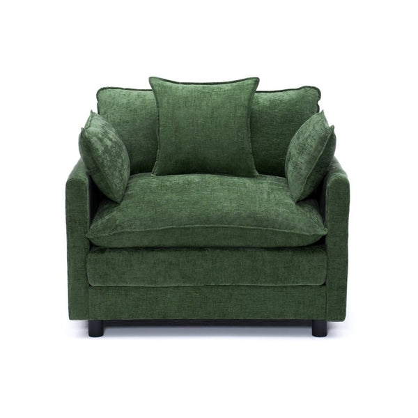 English Elm 108 Inch L Shaped Chenille Sectional Sofa with Square Arms for Modern Living Rooms W3244P500914