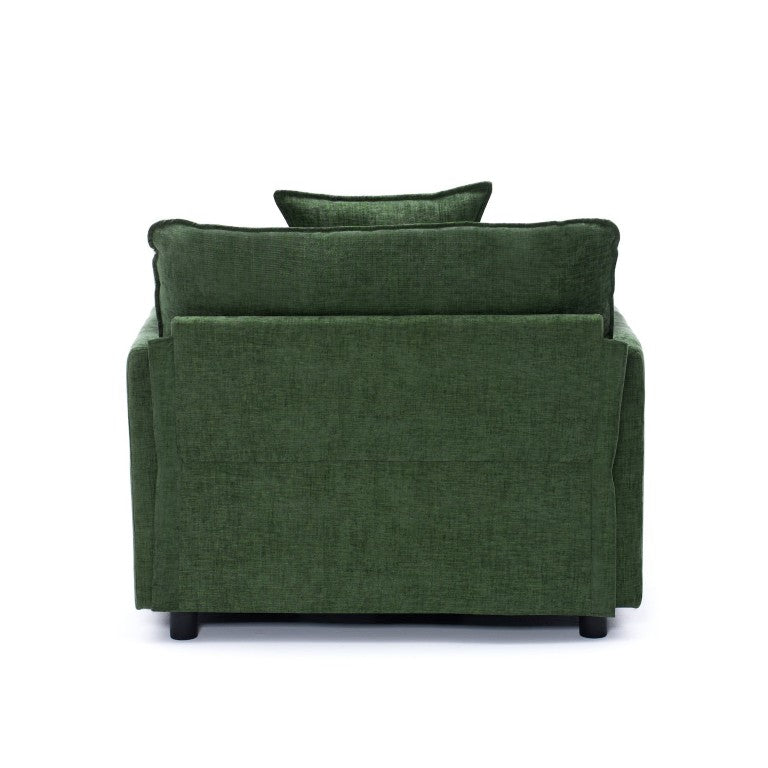 English Elm 108 Inch L Shaped Chenille Sectional Sofa with Square Arms for Modern Living Rooms W3244P500914