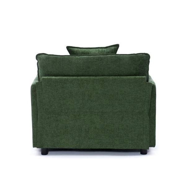 English Elm 108 Inch L Shaped Chenille Sectional Sofa with Square Arms for Modern Living Rooms W3244P500914