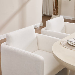 English Elm Modern Barrel Accent Chair Velvet Upholstered Solid Wood Frame Sculptural Dining Seat Cream W3244P514497