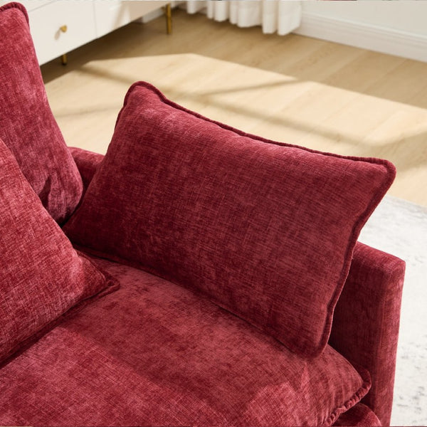 English Elm 39.4" Club Armchair with Ottoman Chenille Upholstered Solid Wood Frame Lounge Seating W3244P518848