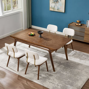 English Elm Wooden Upholstered Dining Chairs Set of 2 with Curved Back for Farmhouse Modern Rooms W3244P547648