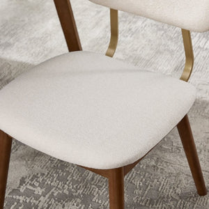 English Elm Wooden Upholstered Dining Chairs Set of 2 with Curved Back for Farmhouse Modern Rooms W3244P547648