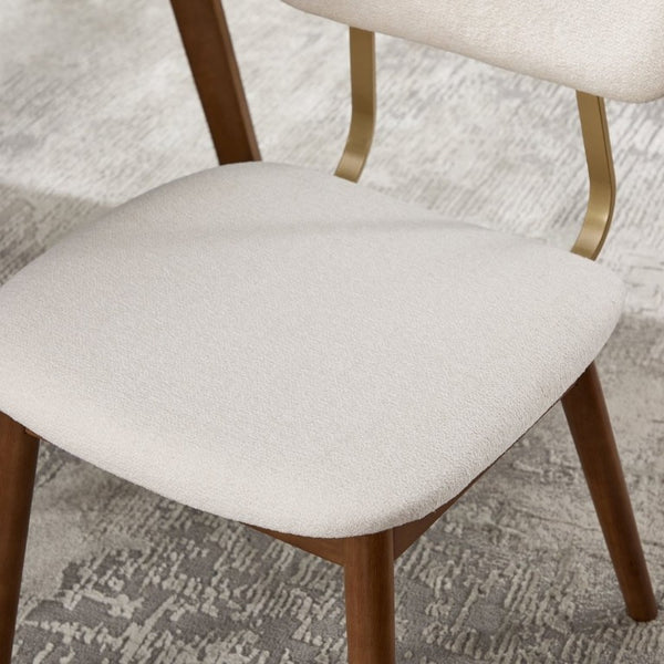 English Elm Wooden Upholstered Dining Chairs Set of 2 with Curved Back for Farmhouse Modern Rooms W3244P547648