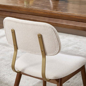 English Elm Wooden Upholstered Dining Chairs Set of 2 with Curved Back for Farmhouse Modern Rooms W3244P547648